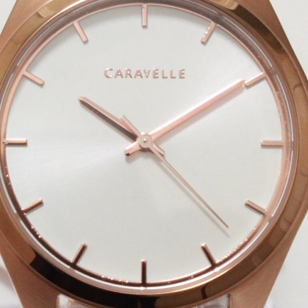 Caravelle Ladies Minimalist Watch By Bulova Rose Gold White Sun-ray Dial 36mm - Picture 12 of 13